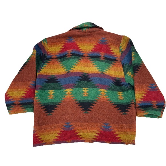 On The Verge 70’s Women’s Open Coat Size XL Southwestern Pattern Wool VTG USA - Picture 2 of 12